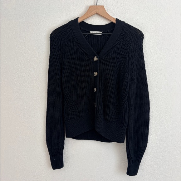 Everlane Chunky Knit Black Cardigan Sweater - Picture 8 of 10